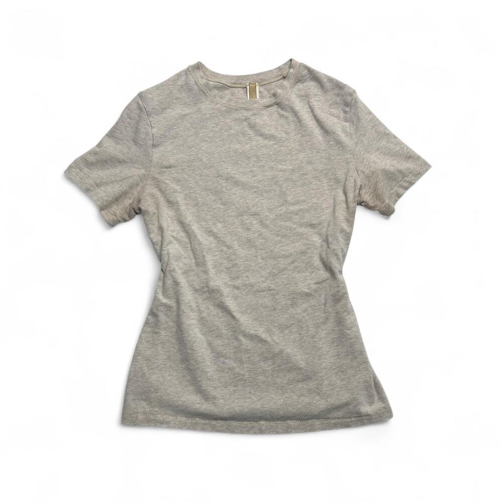 Skims Grey Fits everybody cotton short sleeve fitted top Basic Essential small